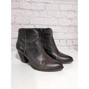 Frye Women’s Western Renee Seam Short Ankle Boots Booties Size 7 M COGNAC